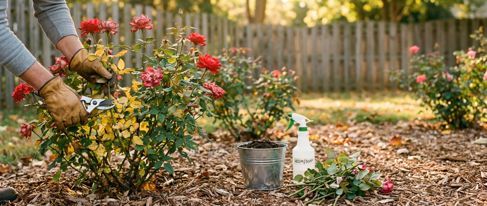 Pruning Knockout Roses in Fall Naturally